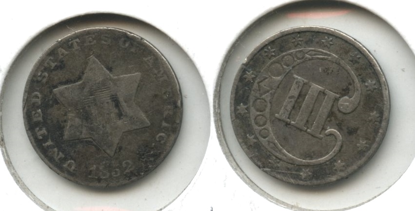 1852 Three Cent Silver VG-8 #g