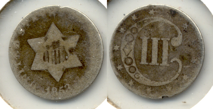 1853 Three Cent Silver AG-3 d