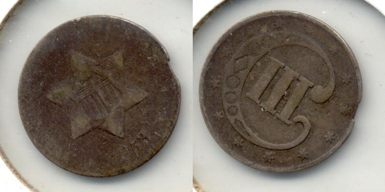 1853 Three Cent Silver Fair-2 a