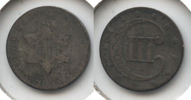 1853 Three Cent Silver Good-4 #b