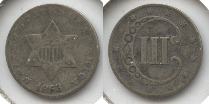 1853 Three Cent Silver Good-4 #c