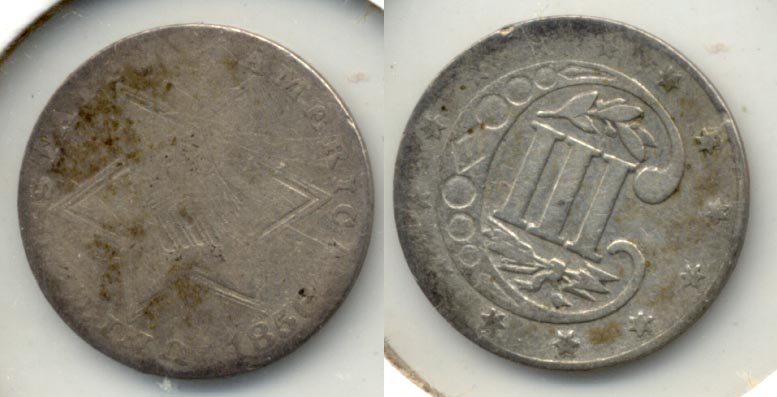 1856 Three Cent Silver AG-3
