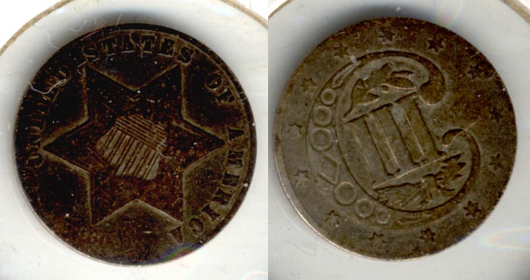 1860 Three Cent Silver VG-8 Weak Date