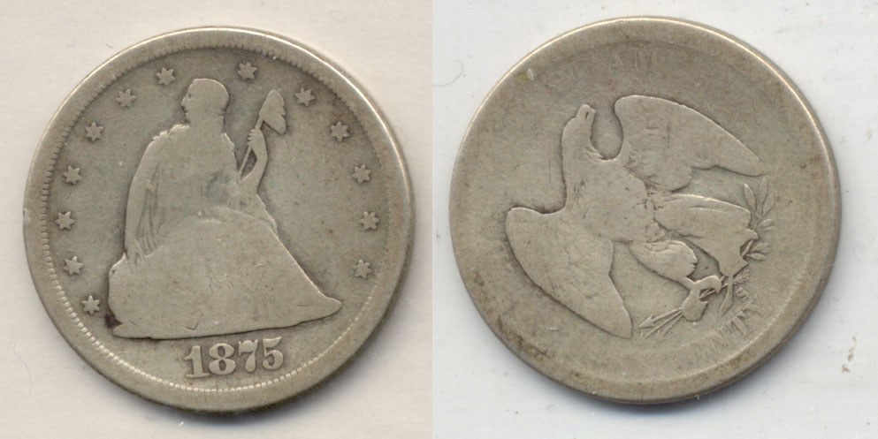 1875-S Twenty Cent Piece Good-4 Rotated Reverse