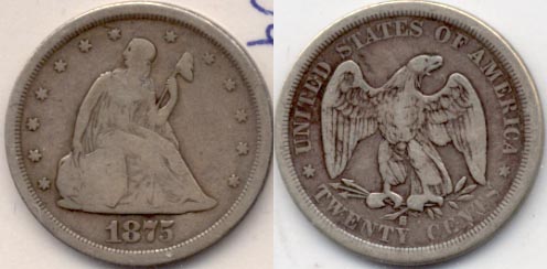 1875-S Twenty Cent Piece VG-8