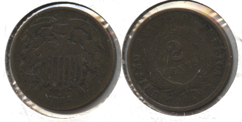 1864 Large Motto Two Cent Piece Good-4 #ap