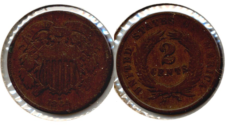 1864 Large Motto Two Cent Piece Good-4 n