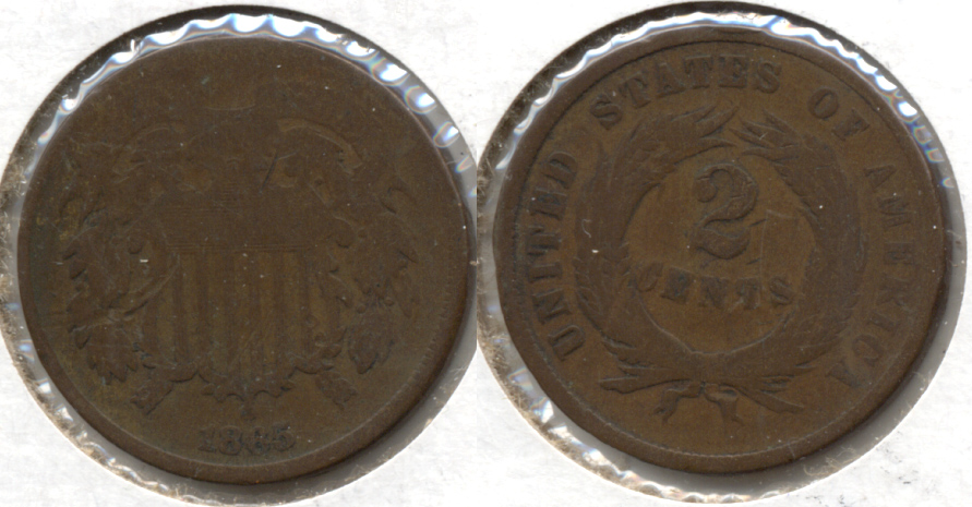 1865 Two Cent Piece AG-3 o