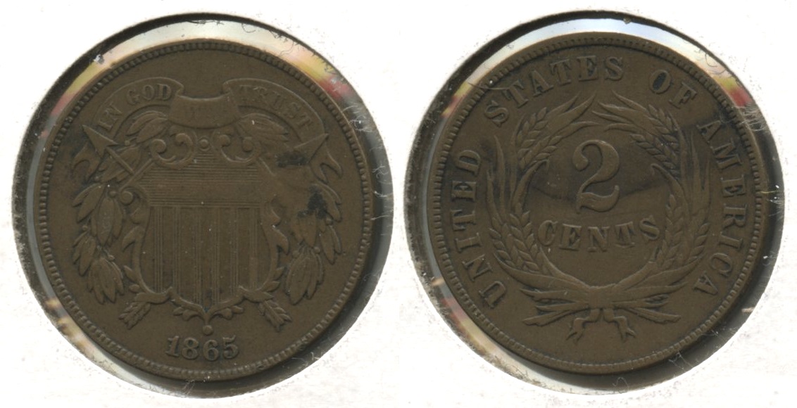 1865 Two Cent Piece Fine-12 #j