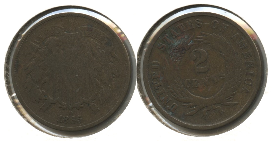 1865 Two Cent Piece Good-4 #ai Reverse Spot