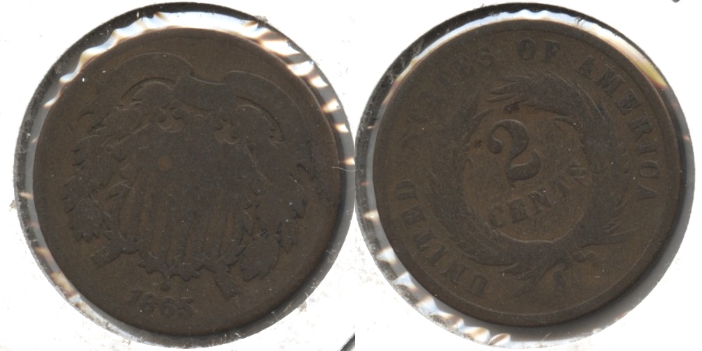 1865 Two Cent Piece Good-4 #y