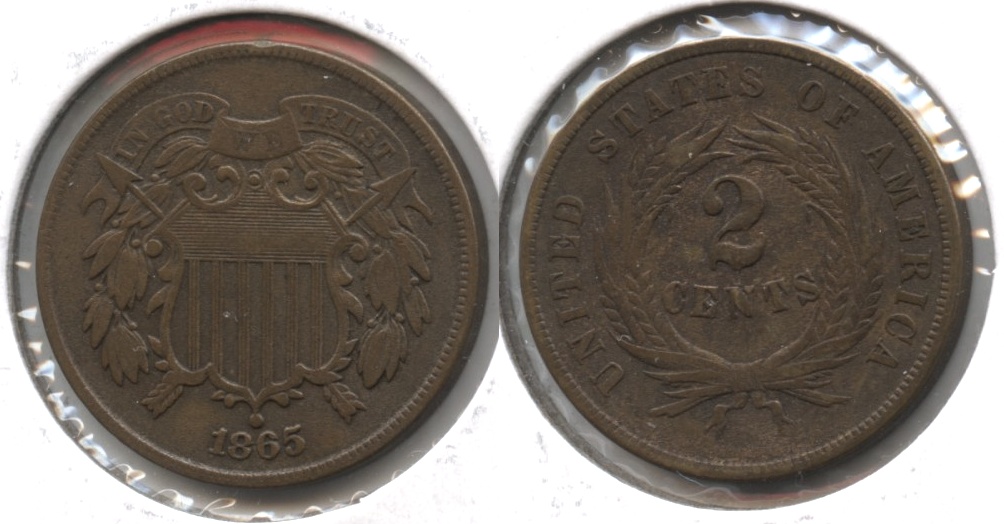 1865 Two Cent Piece VF-20