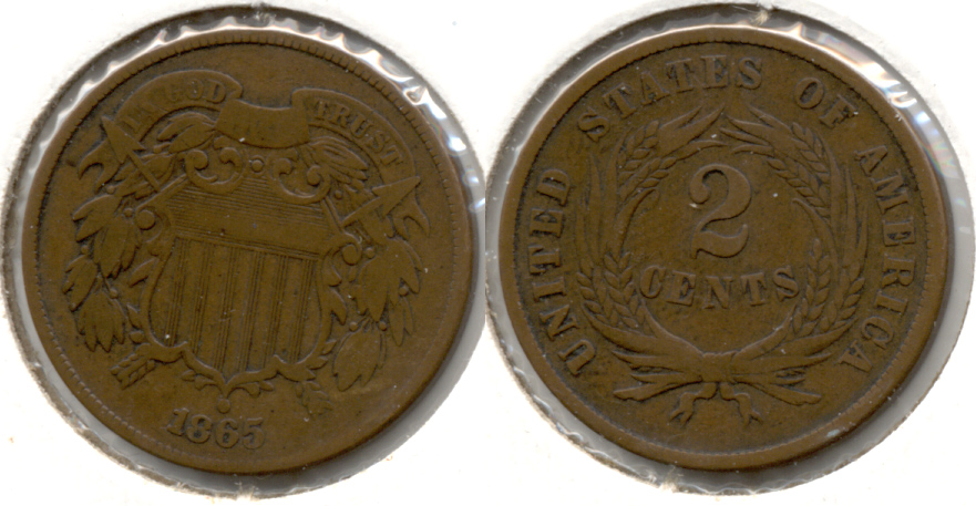 1865 Two Cent Piece VG-8 i