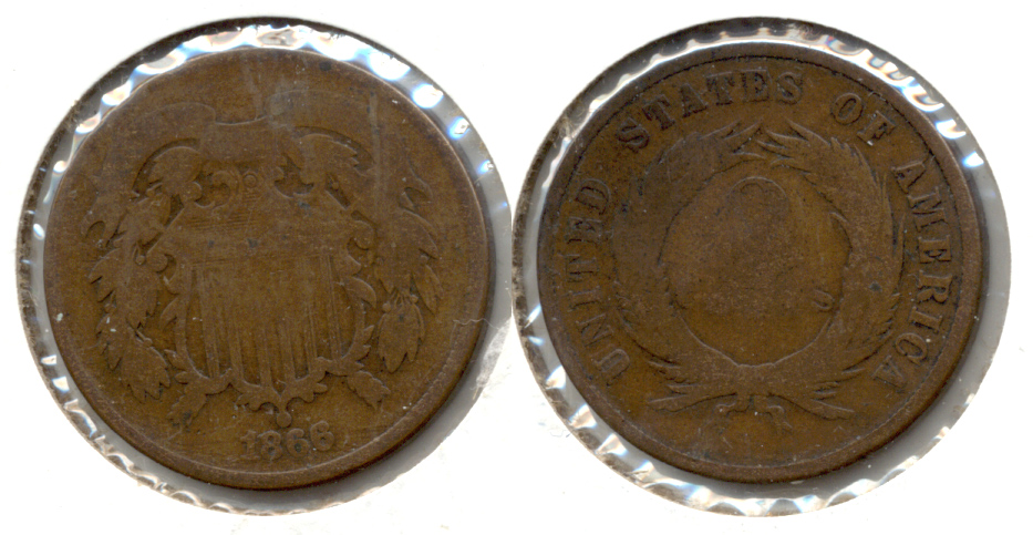 1866 Two Cent Piece AG-3 d