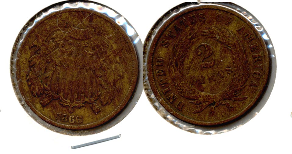1866 Two Cent Piece Good-4