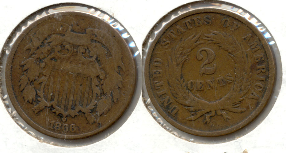 1866 Two Cent Piece Good-4 a