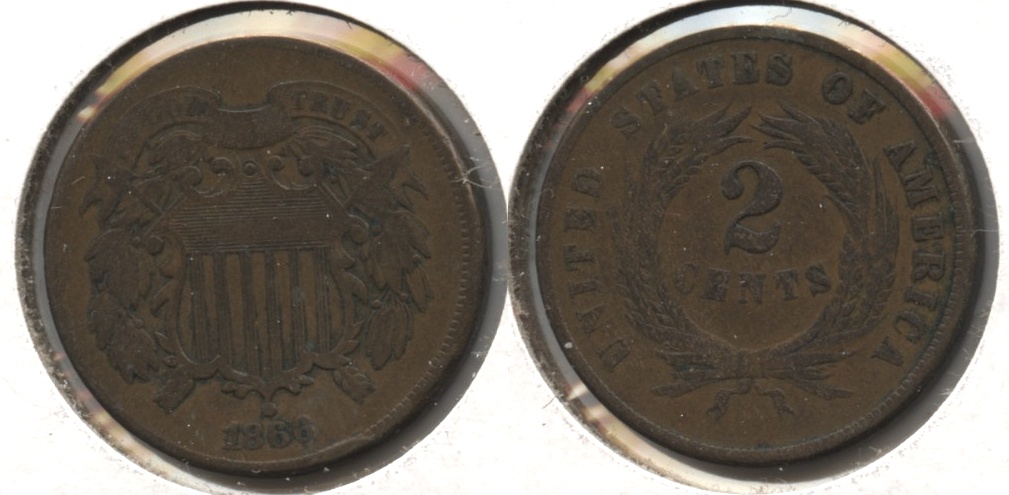 1866 Two Cent Piece Good-4 #e