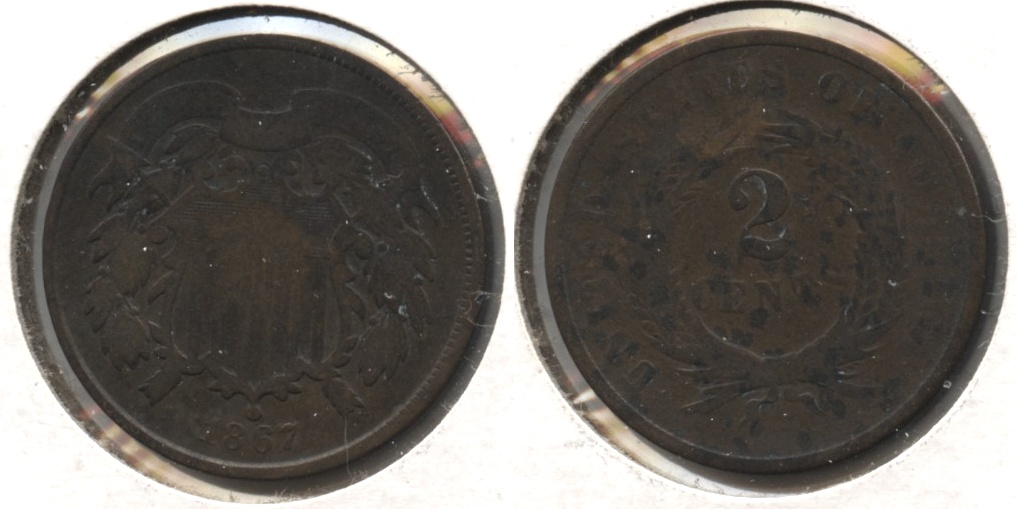 1867 Two Cent Piece Good-4 #h