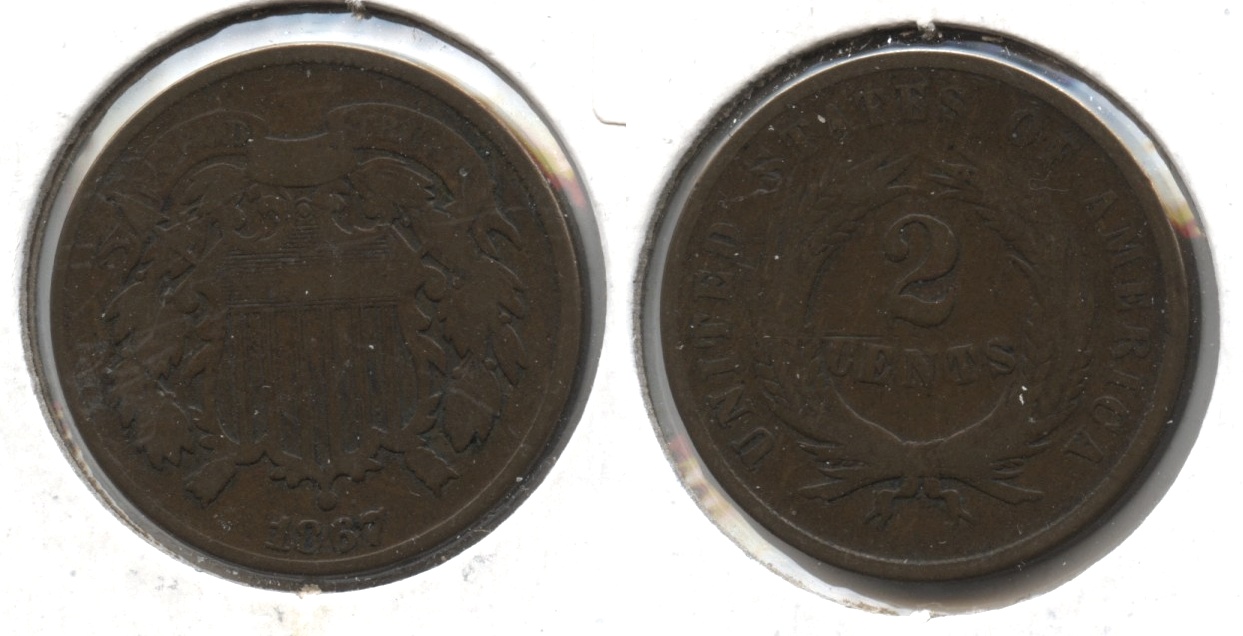1867 Two Cent Piece Good-4 #q