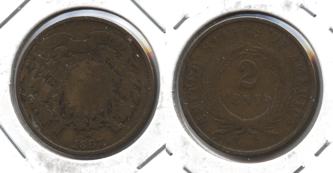 1867 Two Cent Piece Good-4 #r