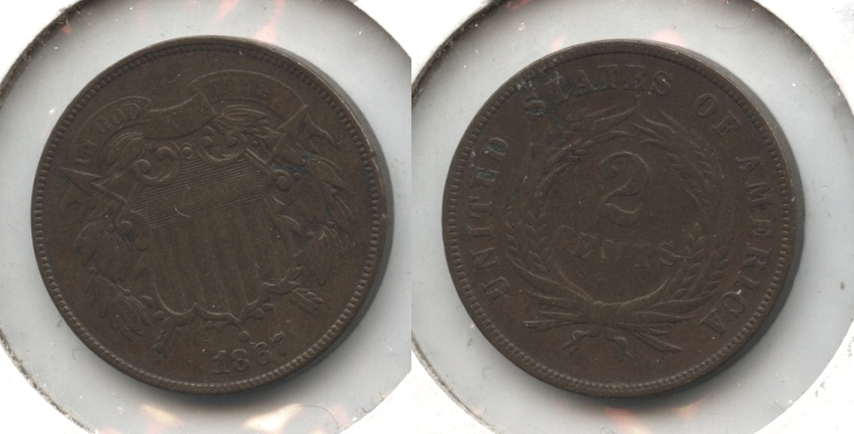 1867 Two Cent Piece VF-30