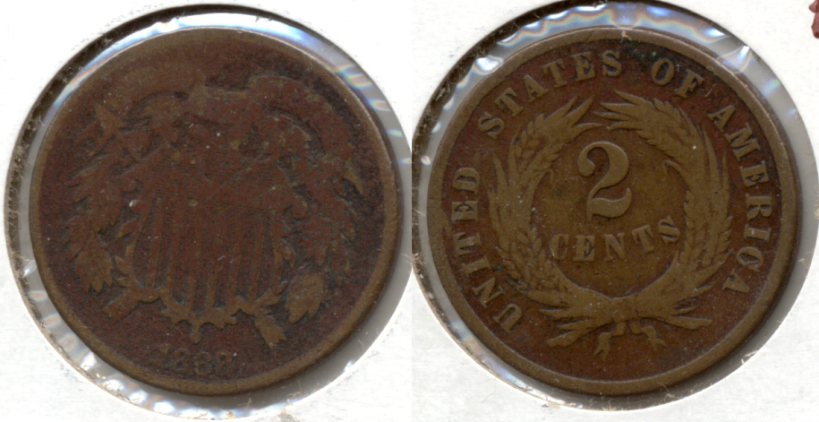 1868 Two Cent Piece AG-3 a
