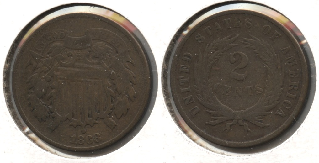1868 Two Cent Piece Good-4 #e