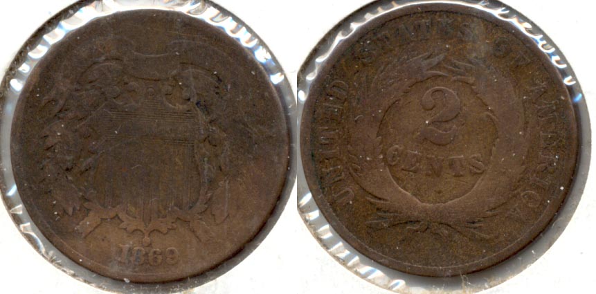 1869 Two Cent Piece Good-4