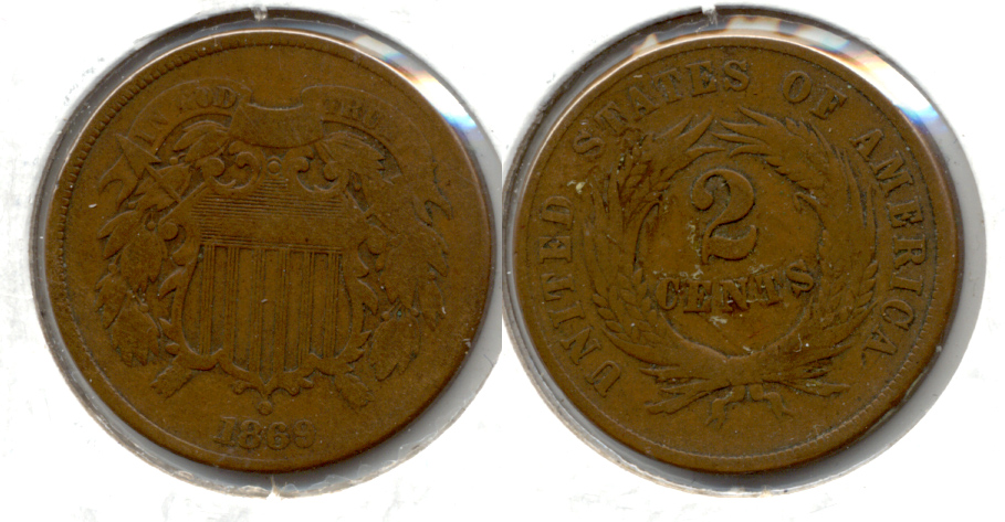 1869 Two Cent Piece Good-4 c