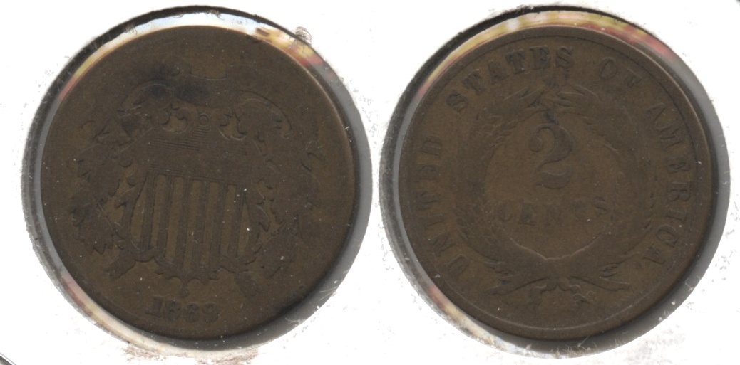 1869 Two Cent Piece Good-4 #f