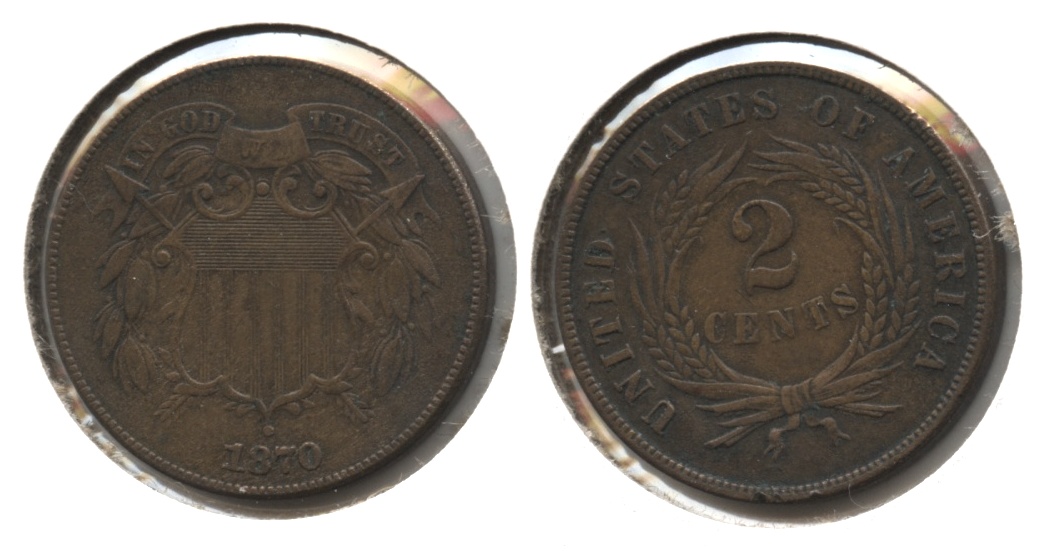1870 Two Cent Piece EF-40