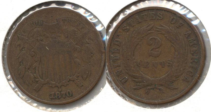 1870 Two Cent Piece Good-4