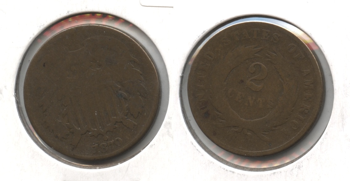 1870 Two Cent Piece Good-4 #f