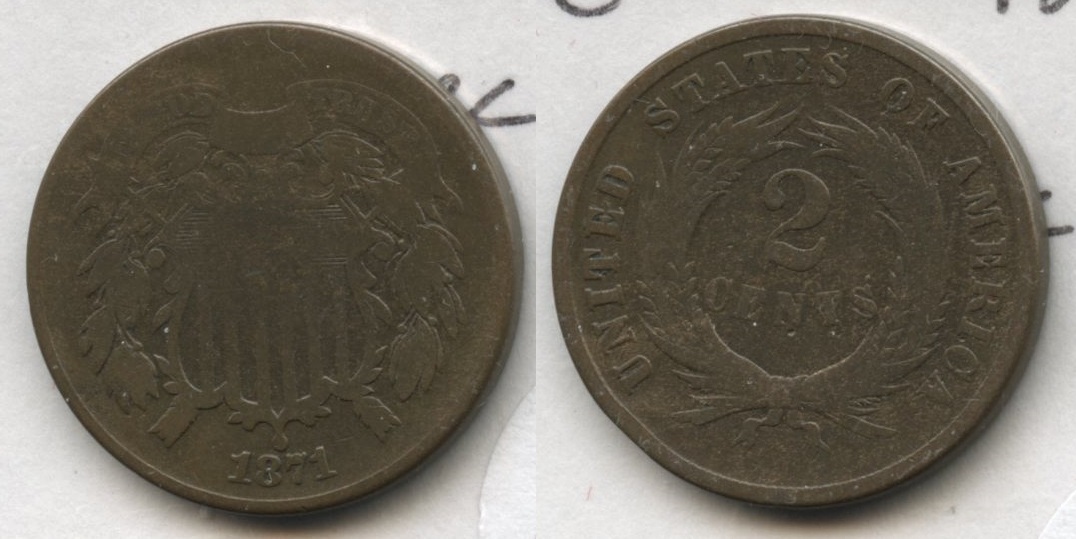1871 Two Cent Piece Good-4 #e